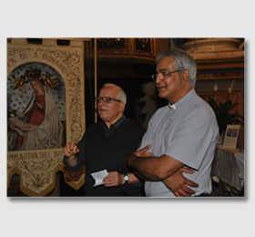 Il Rettore Don Franco Pedussia col Vicario Generale Don Alejandro Bazàn del Santuario della Madonna di Sommariva in Piemonte
